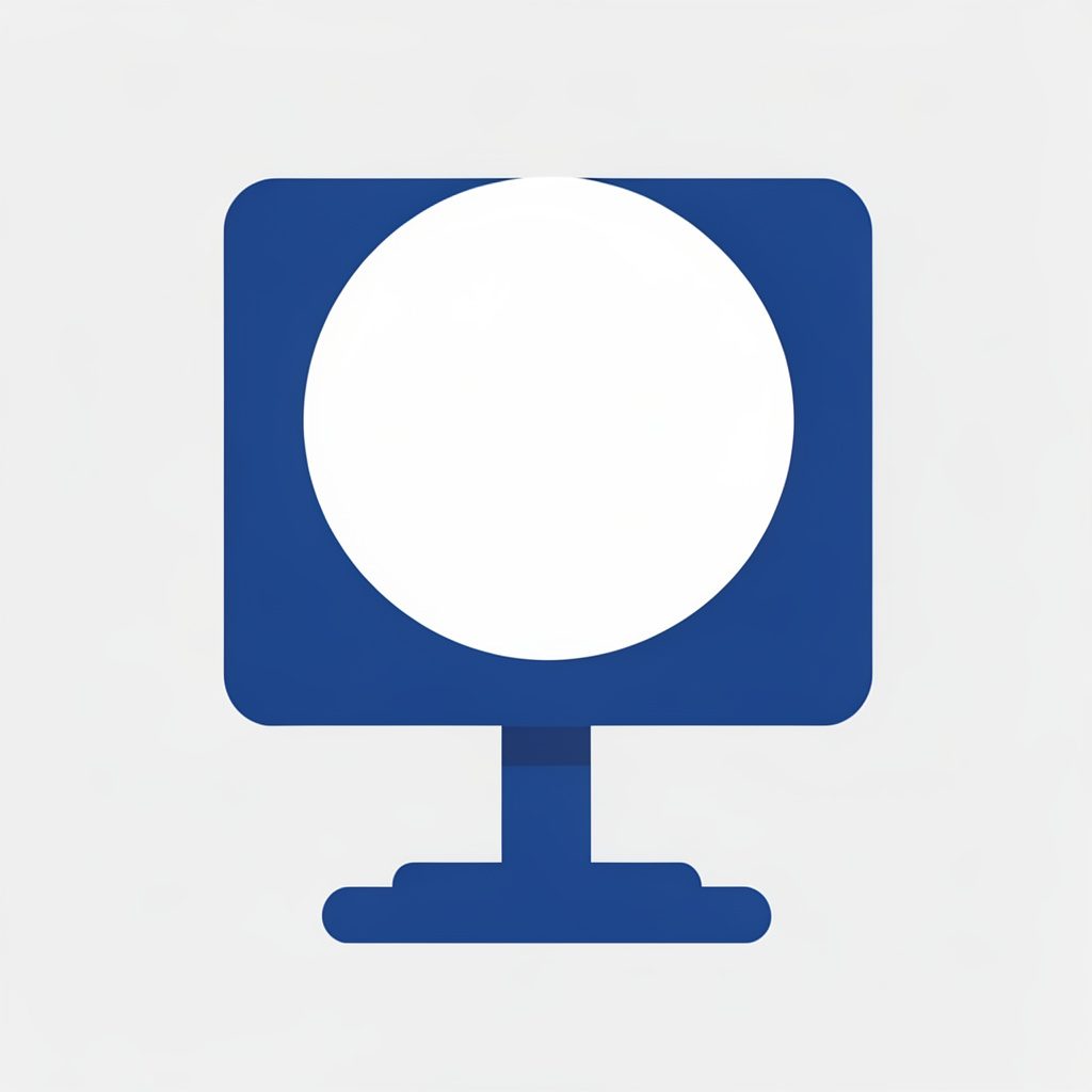 Flat vector icon of a game piece on a display stand, white circle badge